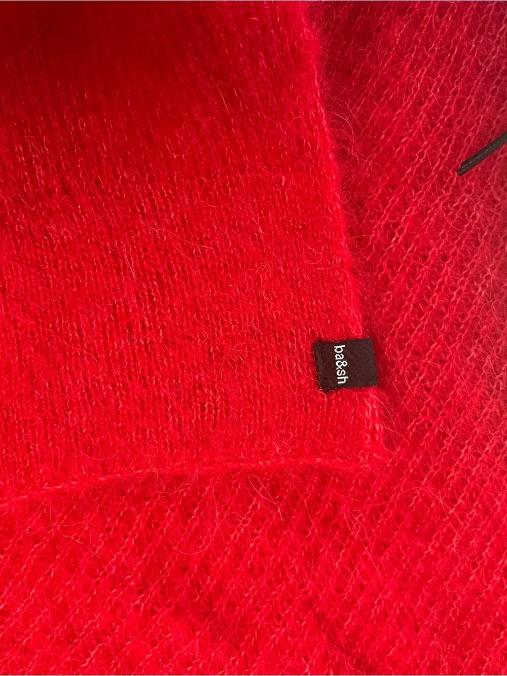BA&SH Red Alpaca Blend Oversized Scarf NWT 88”